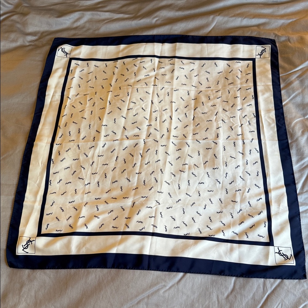 YSL Monogram Silk Scarf - Picture 2 of 9
